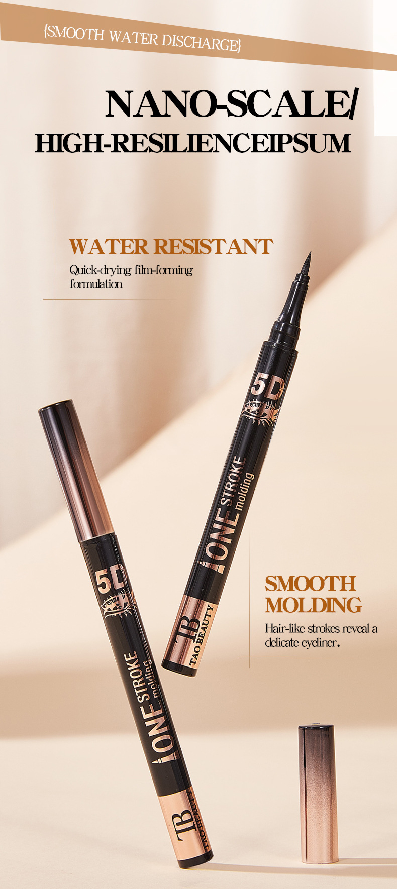 【 Cross-border Exclusive Supply 】 Wholesale of Tao Beauty 5D Eyeliner Pen Quick-drying Waterproof and Sweat-proof Ultra-Fine Eye Drop Pen pic 6
