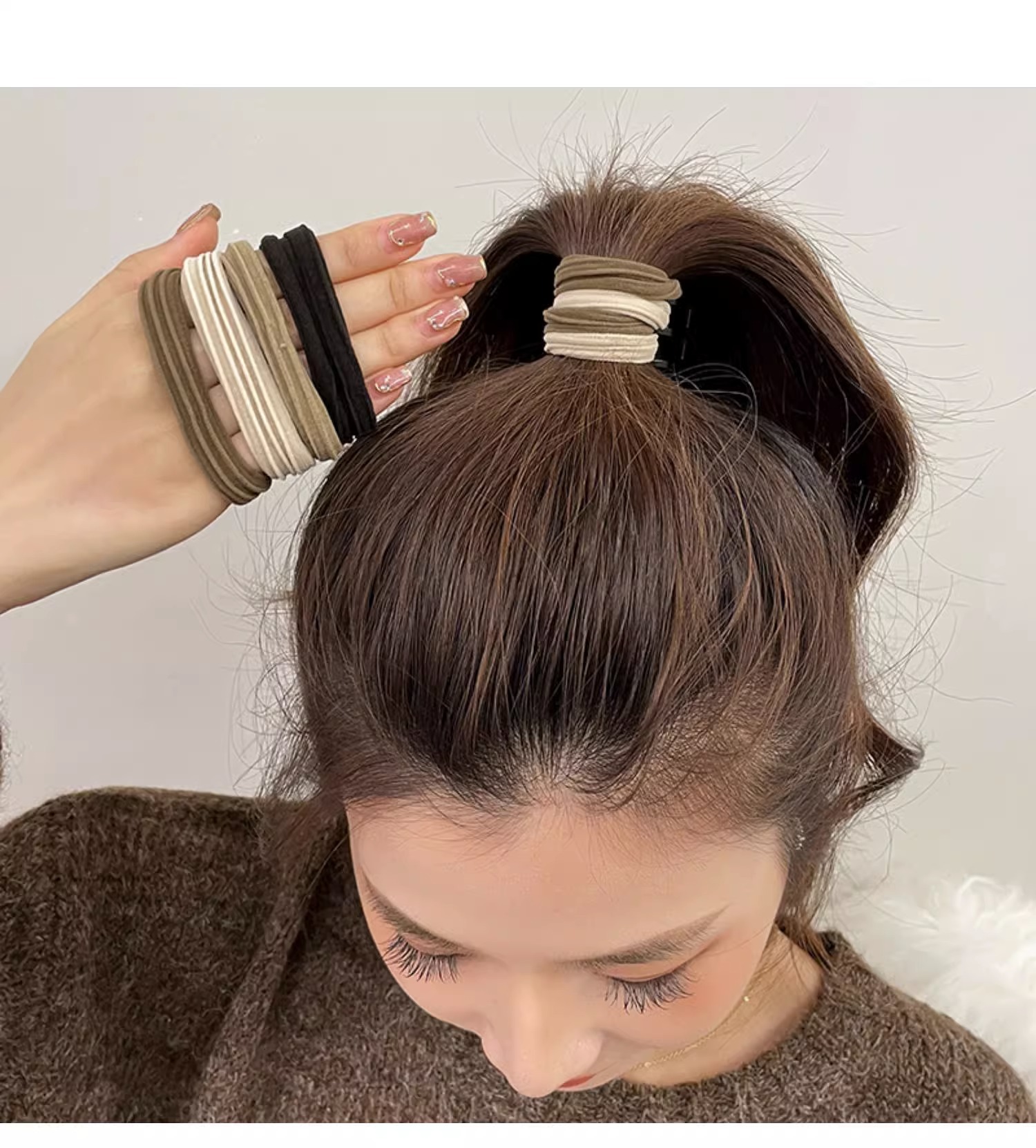 皮筋女扎头绳橡皮筋发圈加粗高弹力耐用学生黑色发绳皮套成人头饰详情7