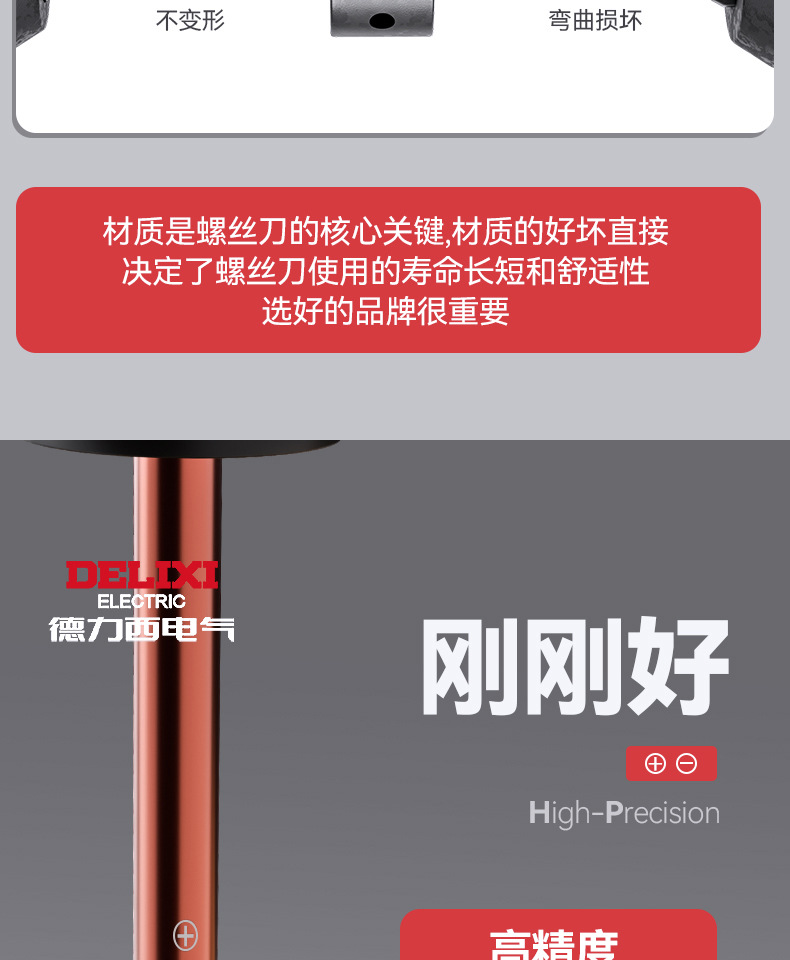 德力西电气十字螺丝刀多功能强磁一字改锥起子五金工具螺丝刀批发详情10