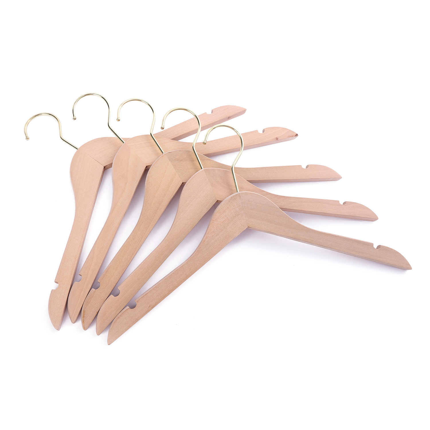 Custom-made solid wood clothes hangers for clothing stores, anti-slip clothes hangers for suits, and wholesale of wooden clothes hangers for adults pic 5