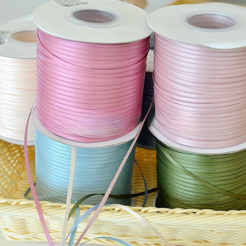 手工娃衣辅料花边辅料高品质DIY超细丝带 缎带 绸带 3MM 批发详情1