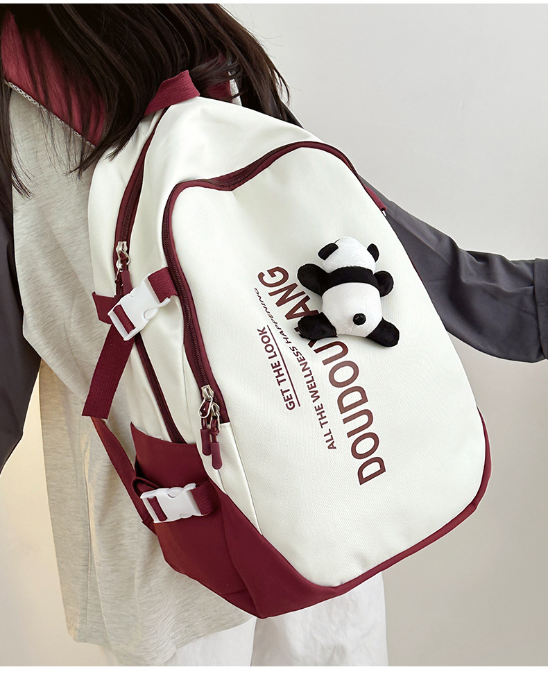 新款时尚休闲书包少女中学生双肩包高颜值大容量情侣双肩电脑包详情14