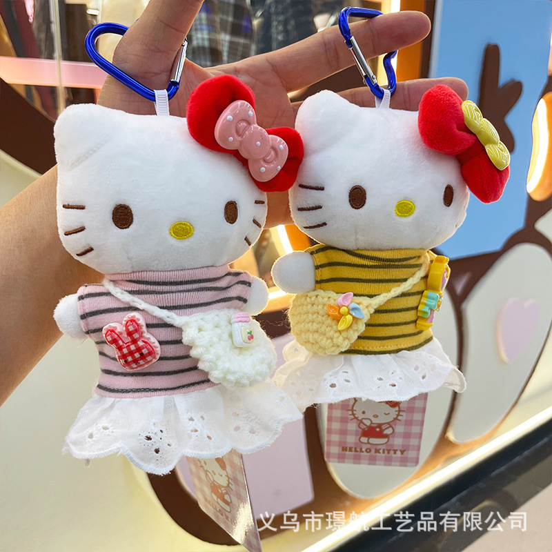 【 Genuine 】 New original hellokitty small pendant plush doll kt figurine secondary creation bag pendant pic 5