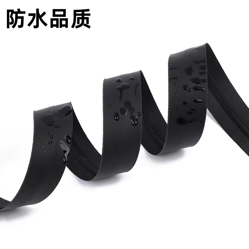 3号尼龙防水拉链冲锋衣口袋黑色反光字母多款无缝自动锁拉头批发详情12