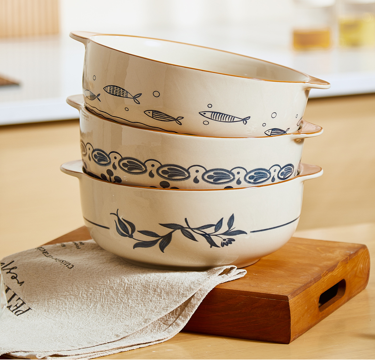 小红书卡通陶瓷餐具可爱兔子高颜值碗碟家用餐盘平盘大汤碗送礼品详情13