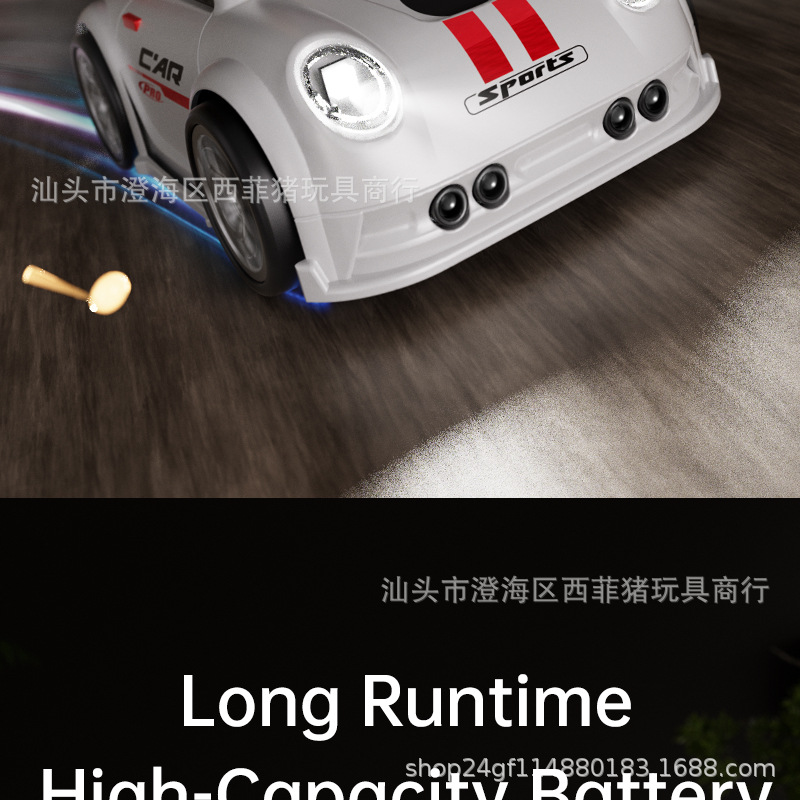 Cross-border remote control MINI car camera and photo cartoon Q-version mini screen control racing drifting C6 remote control car toy pic 38