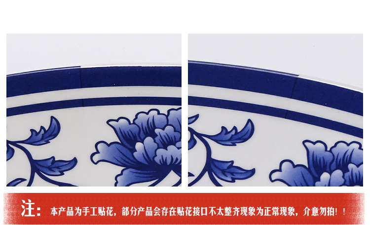 密胺青花瓷盘子餐厅饭店炒菜盘快餐四方盘炒粉盘中式商用塑料餐具详情15