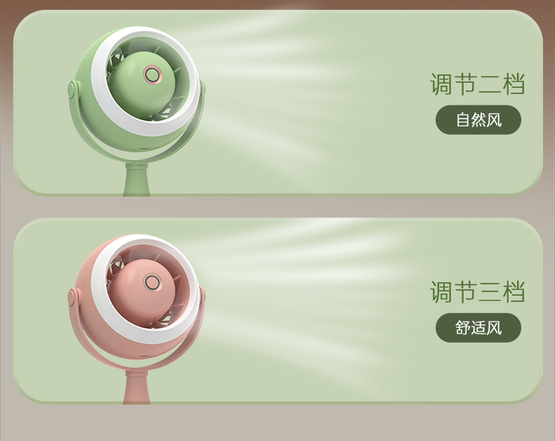 2024新款涡轮夜灯小风扇家用卧室落地桌面台式大风力户外露营详情11