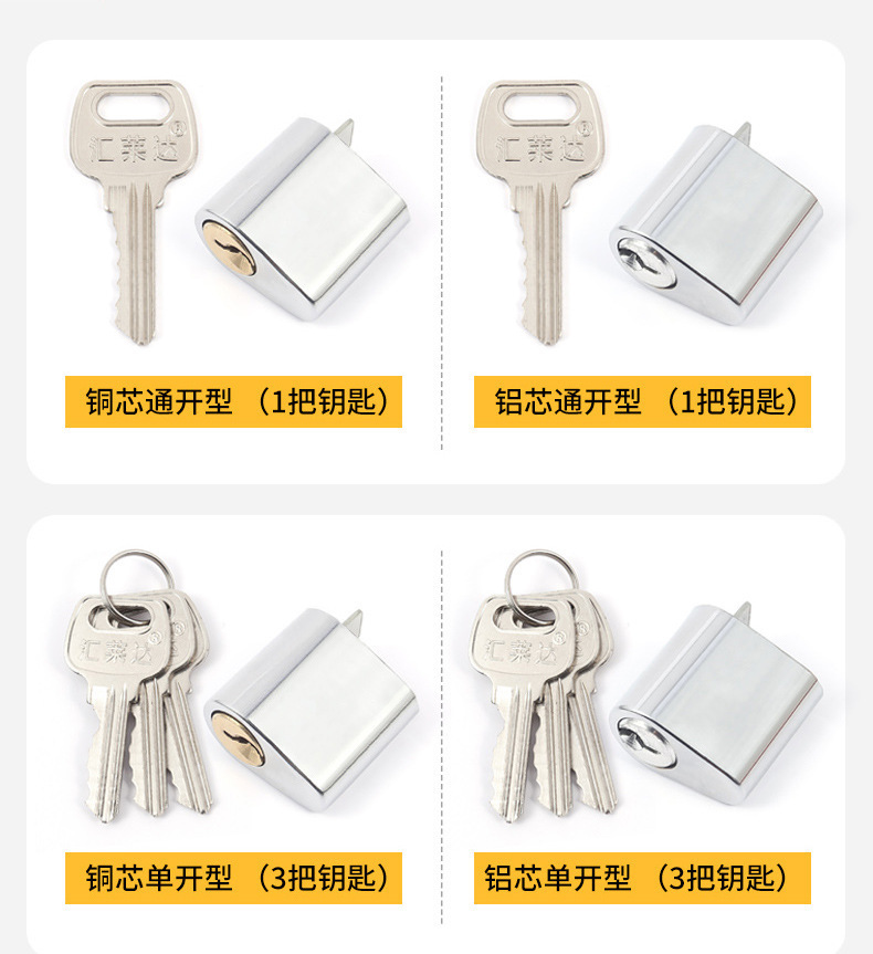 Fireproof door lock core, fire door lock core, pipe well lock, short lock core, safety door passage lock core, escape copper lock core pic 10