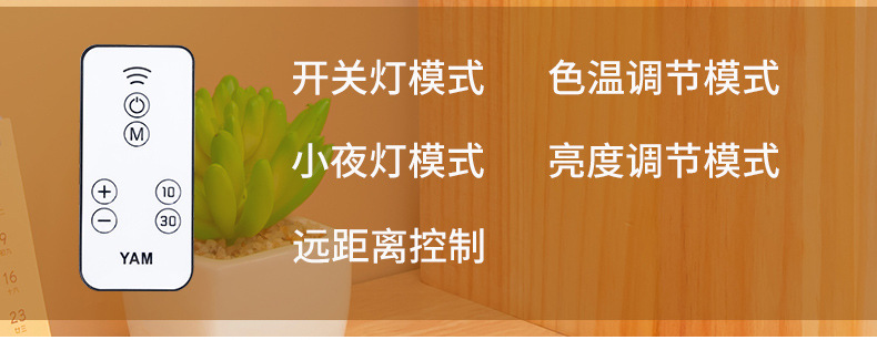 源头厂家台灯护眼学习遥控款酷毙灯充电插电两用三色温宿舍台灯详情14