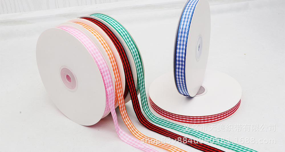 1CM клетчатая упаковка с подарочной лентой changerg DIY подарочной лентой diy подарочной лентой в стиле пасторального дерева pic 6