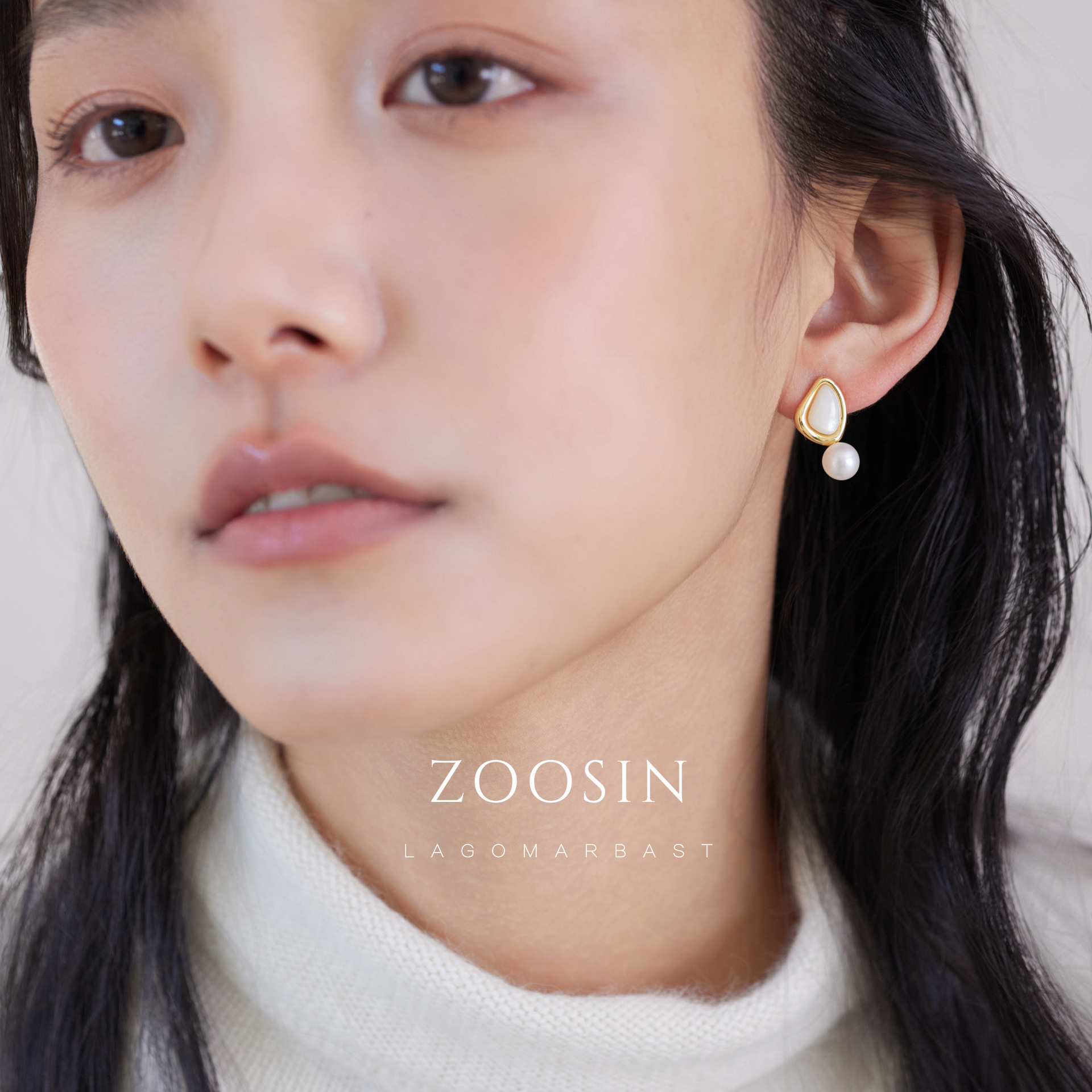 Zhuji retro stud earrings, freshwater mother-of-pearl butterfly earrings, a mid-style, light luxury and high-end look, versatile earrings for women pic 1