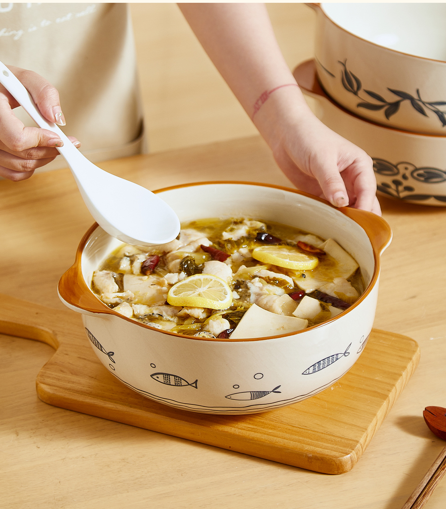 小红书卡通陶瓷餐具可爱兔子高颜值碗碟家用餐盘平盘大汤碗送礼品详情20