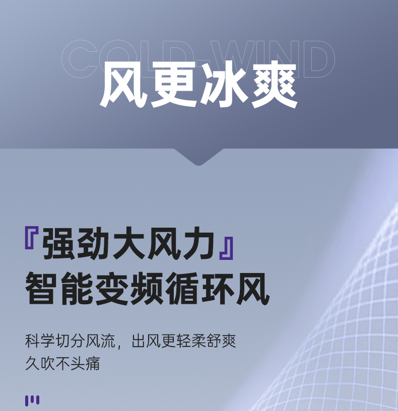 新款无叶风扇桌面风扇家用宿舍usb充电式挂壁电风扇数显循环风扇详情5