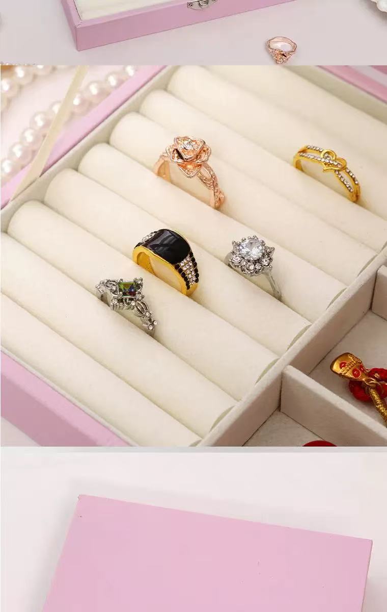2026 Anti-oxidation Internet Celebrity Bestseller Single-layer jewelry box Portable jewelry ring Stud jewelry packaging box pic 13