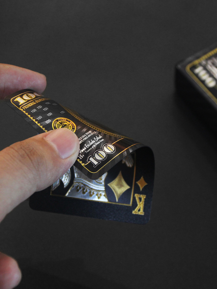 美元扑克牌金箔扑克牌土豪金黑金防水扑克牌批发外贸热卖跨境现货详情6