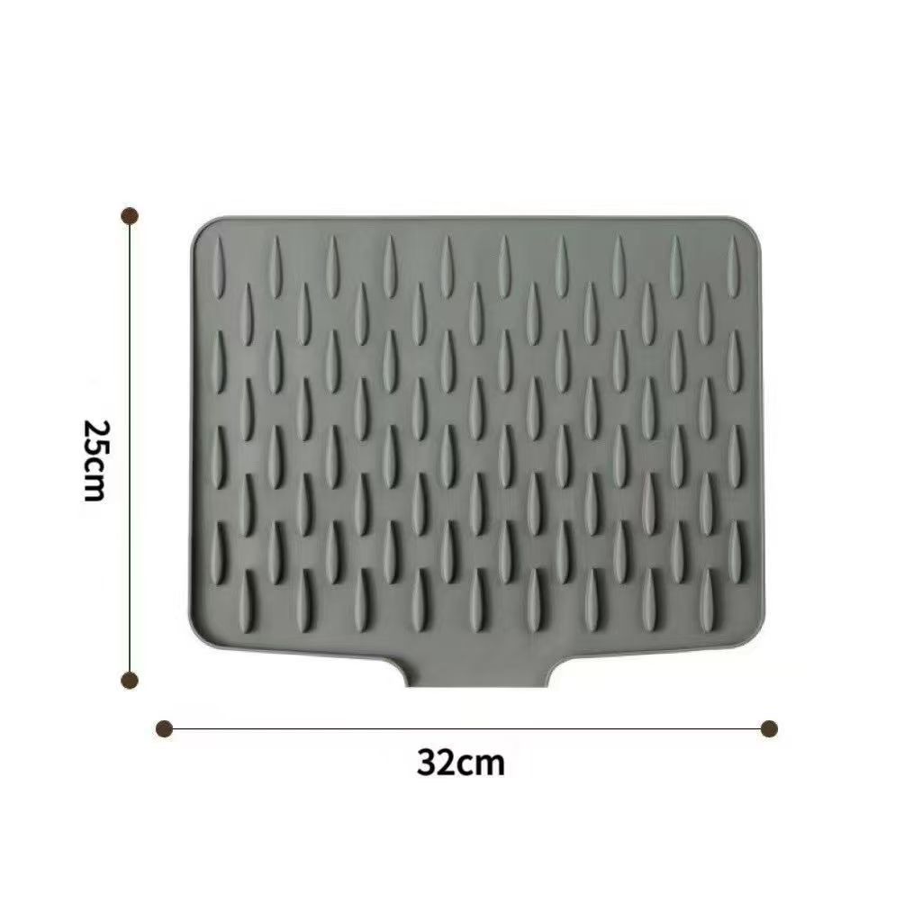 Silicone water-draining pad for countertop slope, kitchen heat-resistant and heat-insulating pot pad, thickened countertop pad, anti-slip cutting board fixing pad pic 3