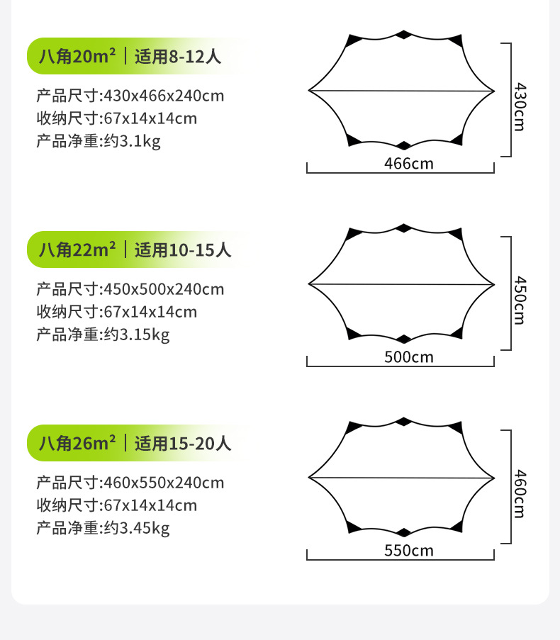 天幕帐篷户外露营全遮光防晒黑胶天幕加厚银胶野营遮阳防雨帐篷详情21