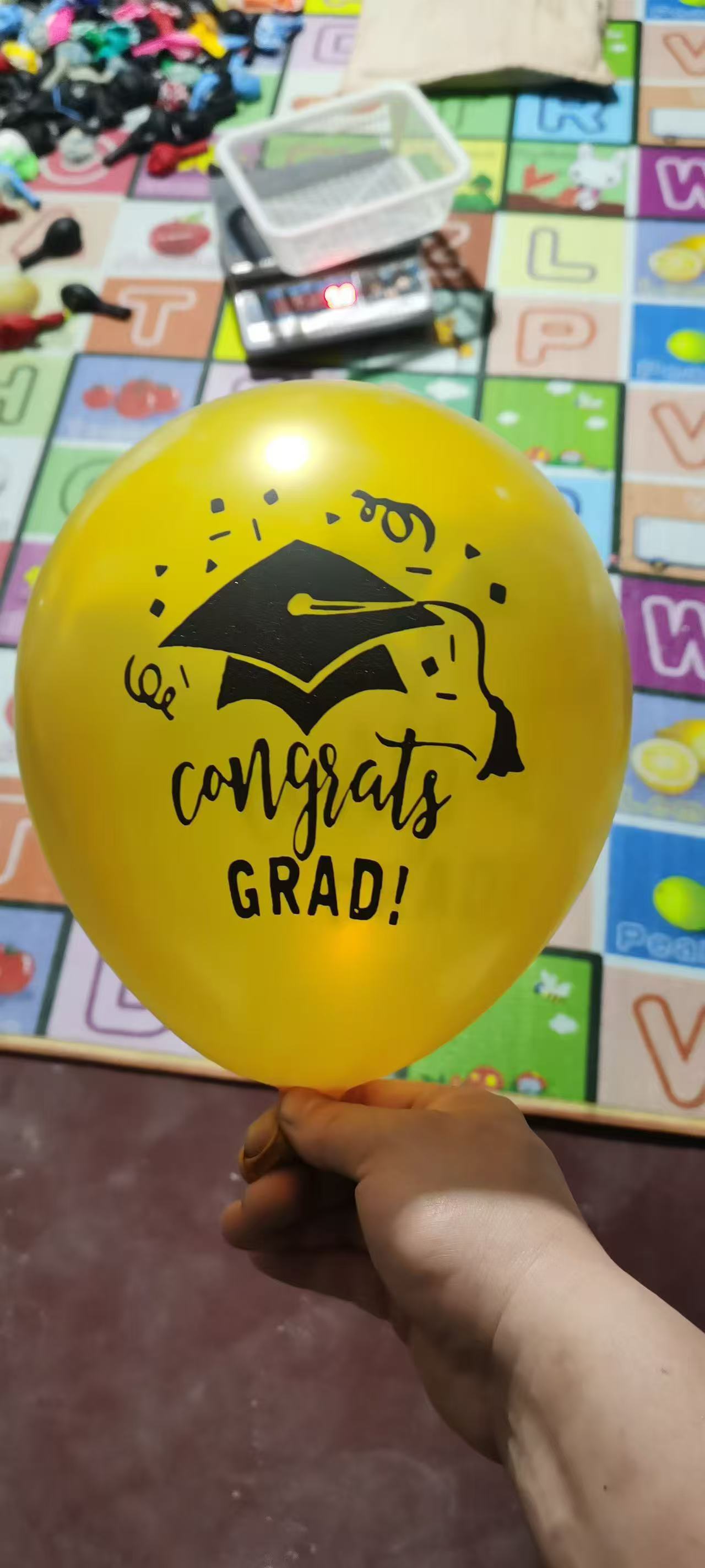 Graduation season balloons, round balloons, teachers and students, graduation party decorations, 12-inch golden printed latex balloons pic 4