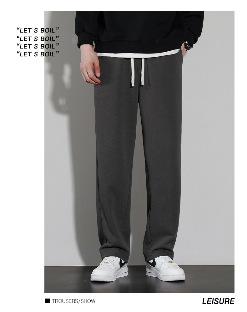 裤子男款秋冬季百搭休闲裤男士垂感阔腿宽松运动直筒长裤百搭卫裤详情15