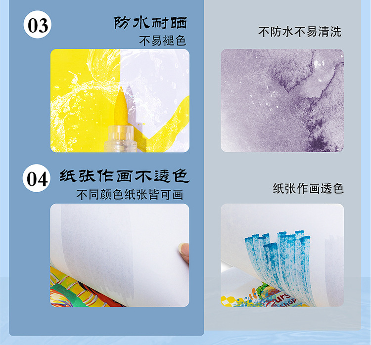 广纳8101直液式丙烯马克笔72/120色软头学生美术diy手绘画涂鸦笔详情16