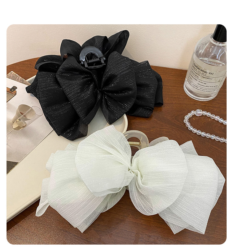 Double-sided mesh cloud bubble grab girl on the run princess head bow hair clip at the back of the head shark clip headwear pic 4