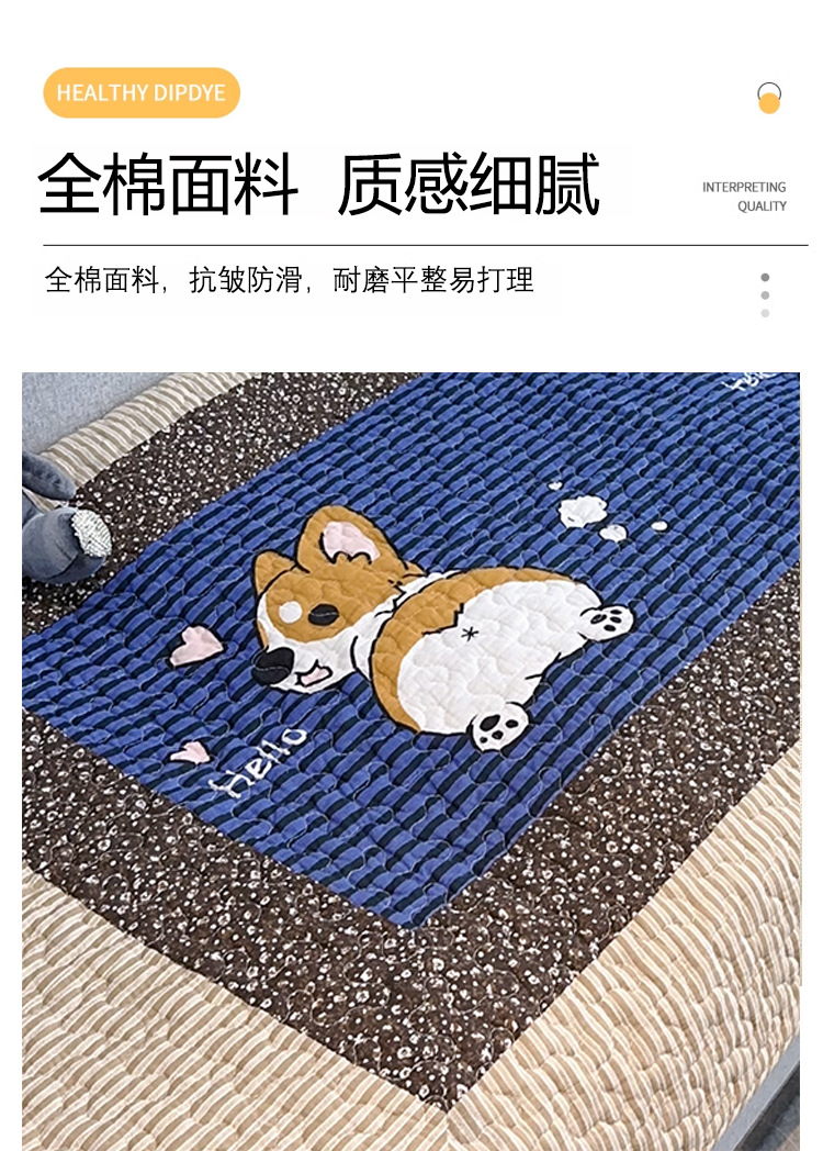 卡通棉布飘窗垫沙发垫窗台垫子爬行地垫绗缝防滑垫动物图案榻榻米详情5