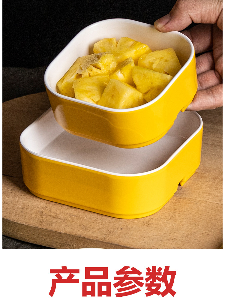 Melamine imitation porcelain square box, hot spring fruit plate, hotel and club snack box, self-service small hot pot, commercial tableware pic 6
