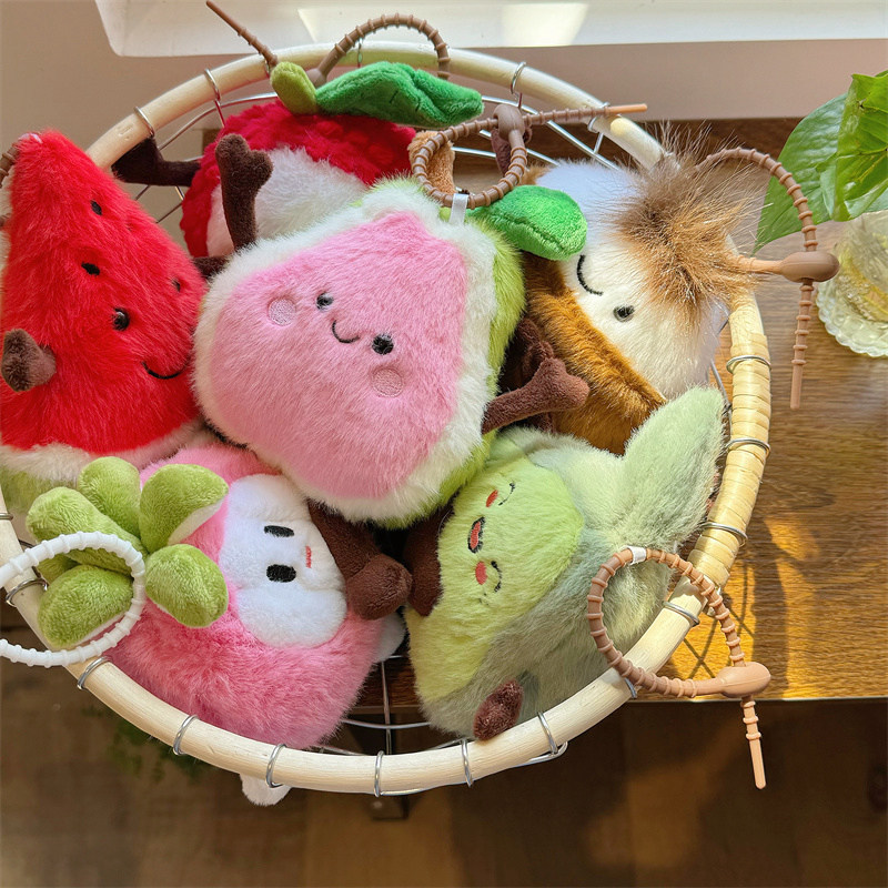 ins风新款可爱趣味创意苹果水果系列包挂件毛绒玩具钥匙扣高颜值详情2