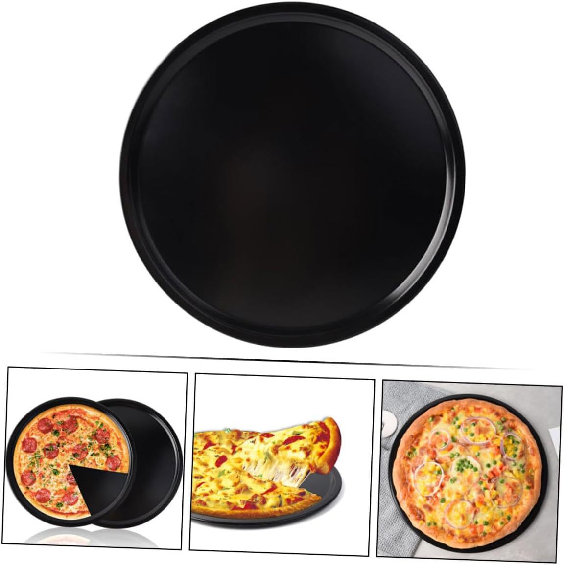FCM披萨盘不粘烤盘黑色碳钢烤盘比萨模具烘焙工具圆形PIZZA盘详情4
