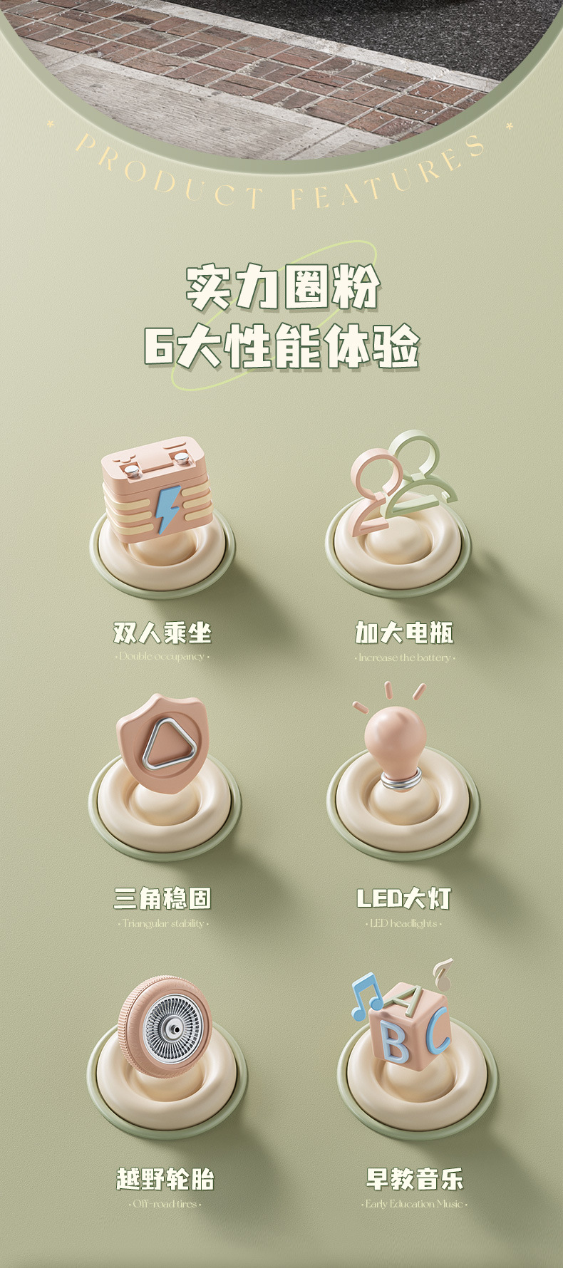 儿童电动摩托三轮车男女孩宝宝小孩可坐人充电双人遥控玩具车童车详情2