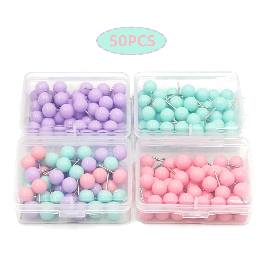 Creative color macaron color series 9.5*20MM round earth thumbnail, cork board decorative thumbnail, photo wall nail pic 1