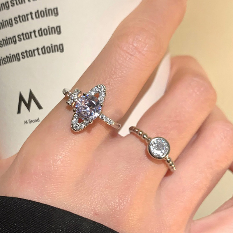 西太后星球戒指女轻奢小众锆石开口食指戒时尚个性设计感指环详情5