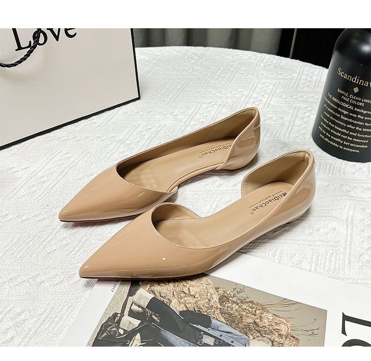 2024新款春秋法式内增高尖头侧空平底鞋女浅口百搭通勤单鞋漏脚趾详情27