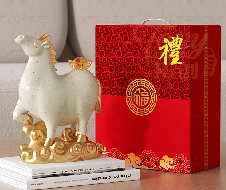国潮十二生肖马上有钱家居客厅酒柜装饰品摆件老板办公室桌面摆设创意详情2