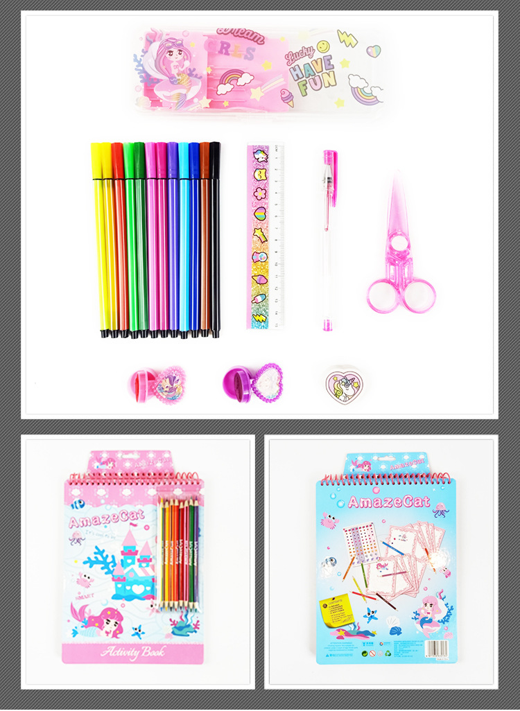 The painting set with a handbag, the Surprise Cat returns to school, stationery set, office and school pic 2