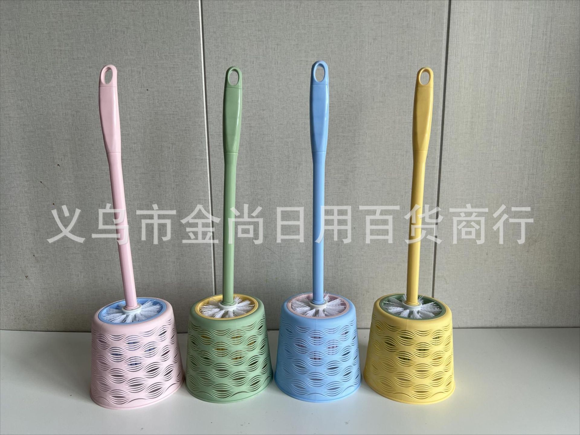 High-quality appearance level, colorful household toilet brush set with base, long-handled round head toilet cleaning set for bathroom seats pic 5