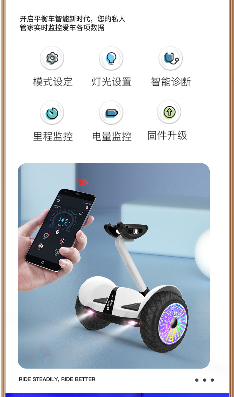 柏思图平行车腿控平衡车电动批发两轮智能儿童平衡车成人代步车详情21