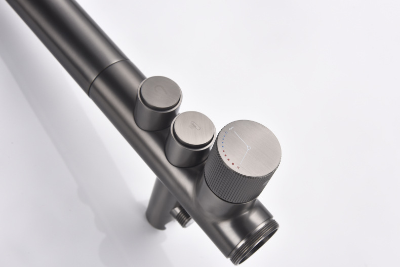 Cross-border exclusive floor-standing shower head set, hotel engineering bathtub, shower tub, edge faucet, shower head, brushed gold pic 21