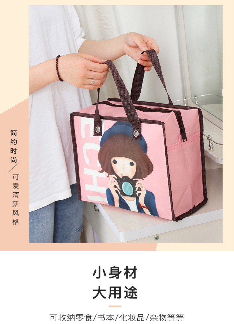 厂家直供PP无纺布袋 创意家居用品手提便当袋 化妆品收纳袋中号环保耐用详情14