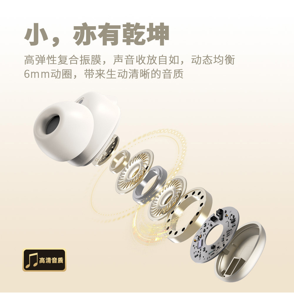 新款迷你蓝牙无线耳机运动降噪数显电量私模无线睡眠耳挂批发详情6