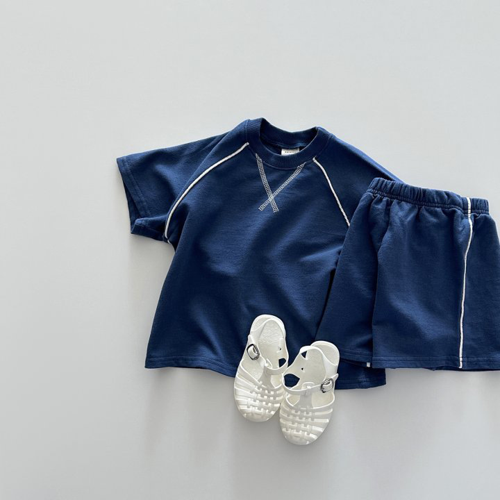 Summer korean set 2026 niño medio hombre bebé niño algodón fino manga corta camiseta pantalones cortos deporte dos piezas pic 8