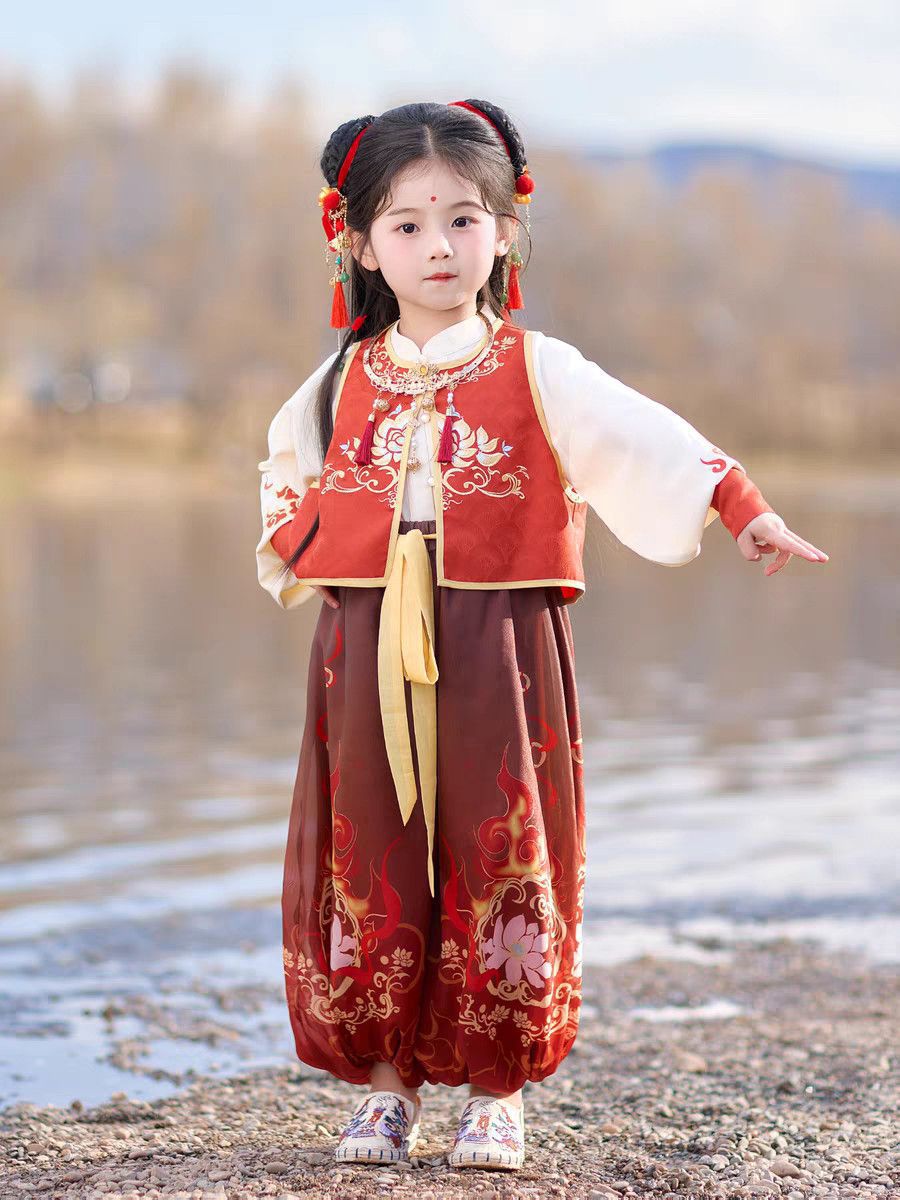 国潮儿童汉服服装中国套装国潮女童春装中式服男童详情6