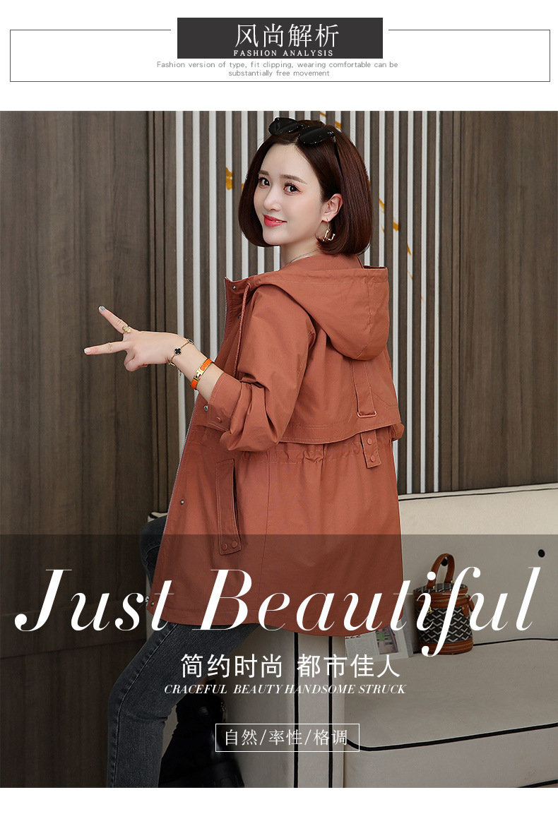 小香风中长款风衣女士2024春秋新款宽松休闲洋气百搭工装外套大码详情3