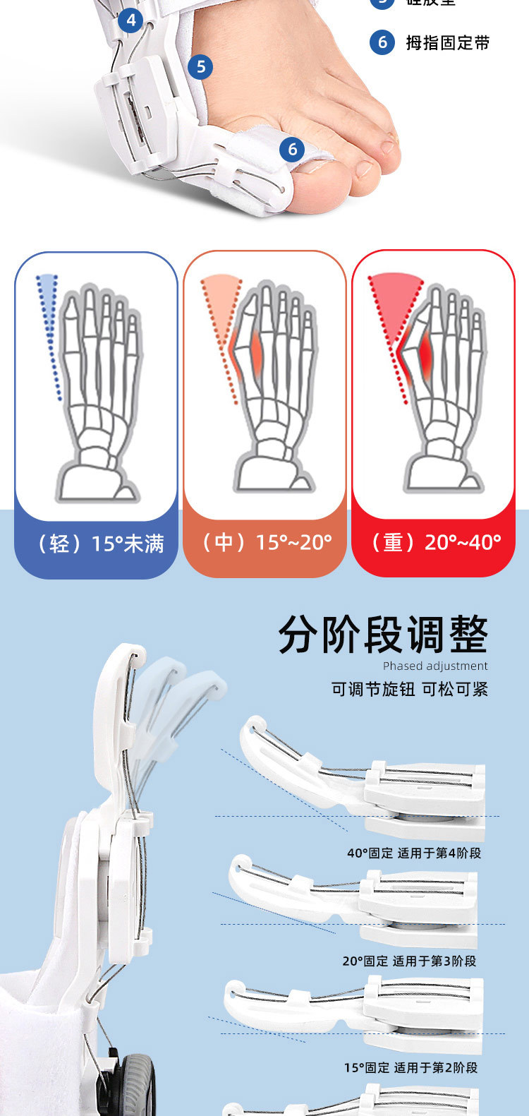 For foreign trade, the thumb and toe valgus and inversion knob adjustment Angle, the big toe valgus orthosis, and the toe divider pic 3