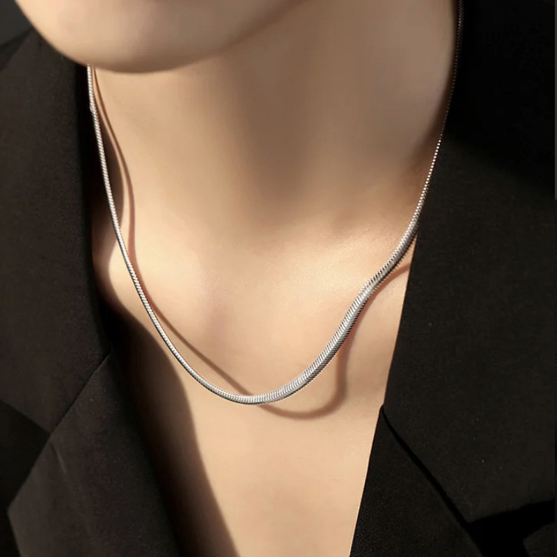 项链925纯银意大利蛇骨链锁骨链女高级感小众气质ins饰品配饰青岛详情8