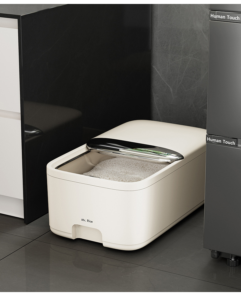 Household rice bucket, insect-proof and moisture-proof, high appearance level sealed rice jar, food-grade flour bucket, storage box for coarse grains, rice and dog food pic 15