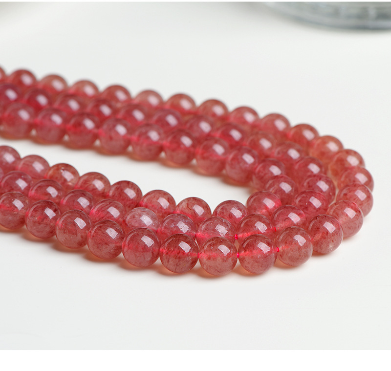 Jiuya Crystal Natural Strawberry Crystal loose Beads Round Beads semi-finished DIY jewelry accessories Factory Direct Sales pic 34