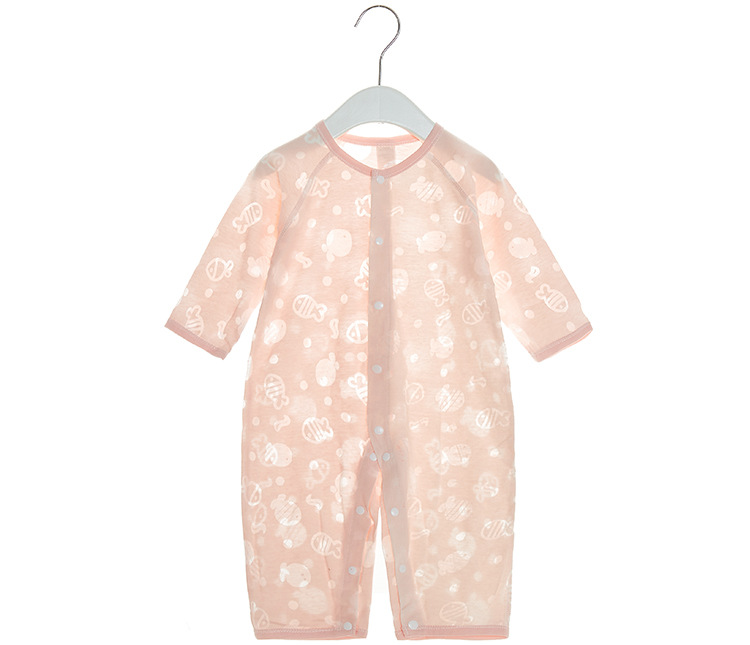 Baby one-piece suit, summer thin boneless long-sleeved dress, newborn air-conditioned dress, pajamas, soft crawling clothes for boys and girls pic 12