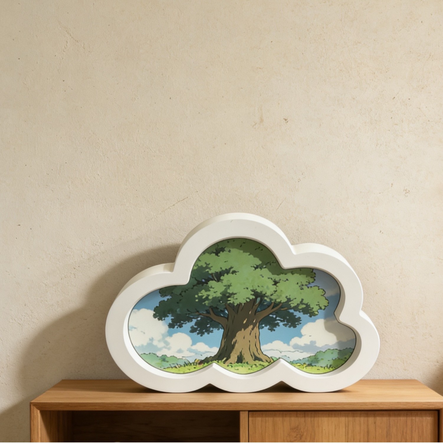 北欧云朵实木相框摆台居家5寸高品质可挂墙厂家批发卧室卡通DIY画框详情5